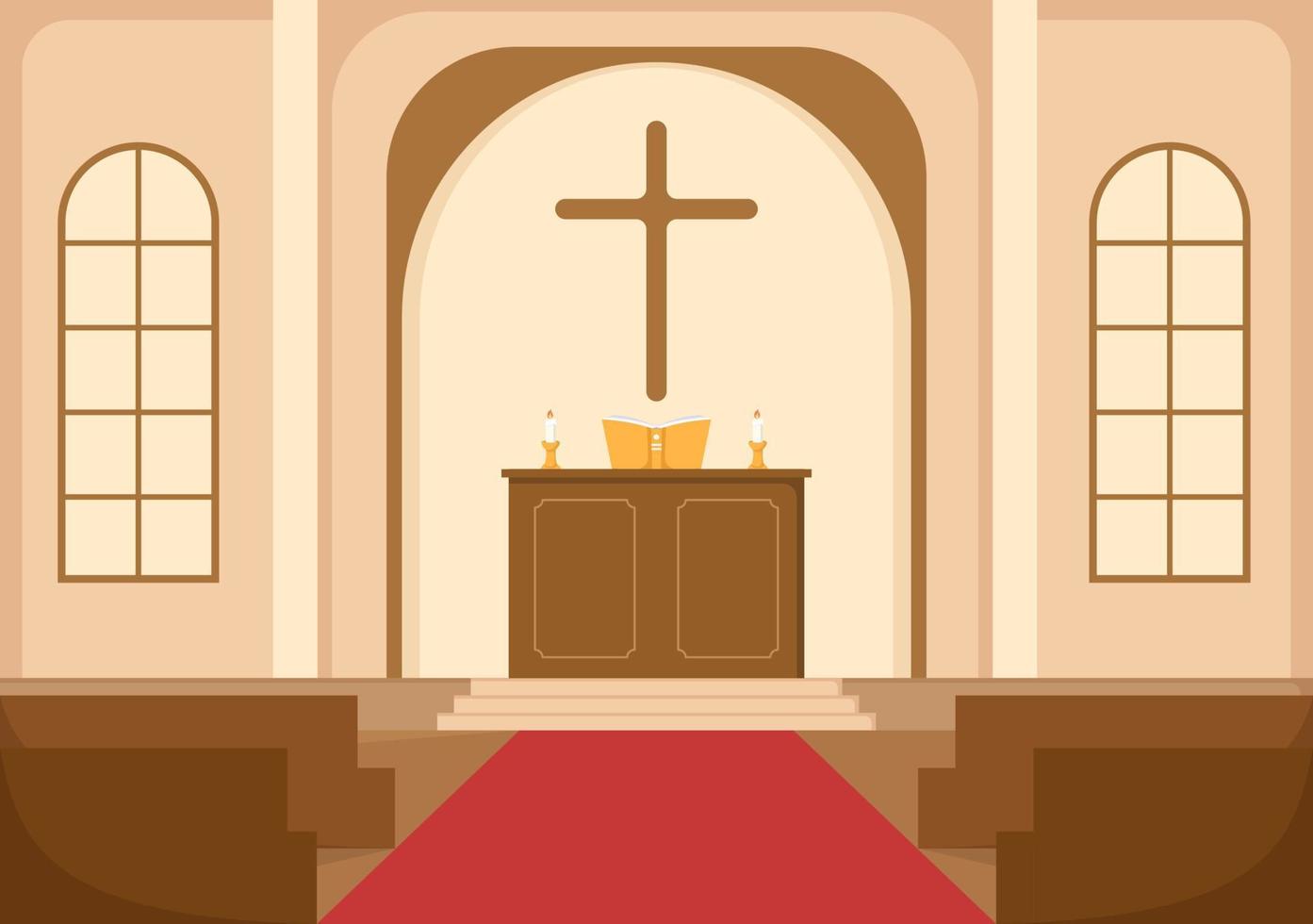 Church Interior Vector Art Icons And