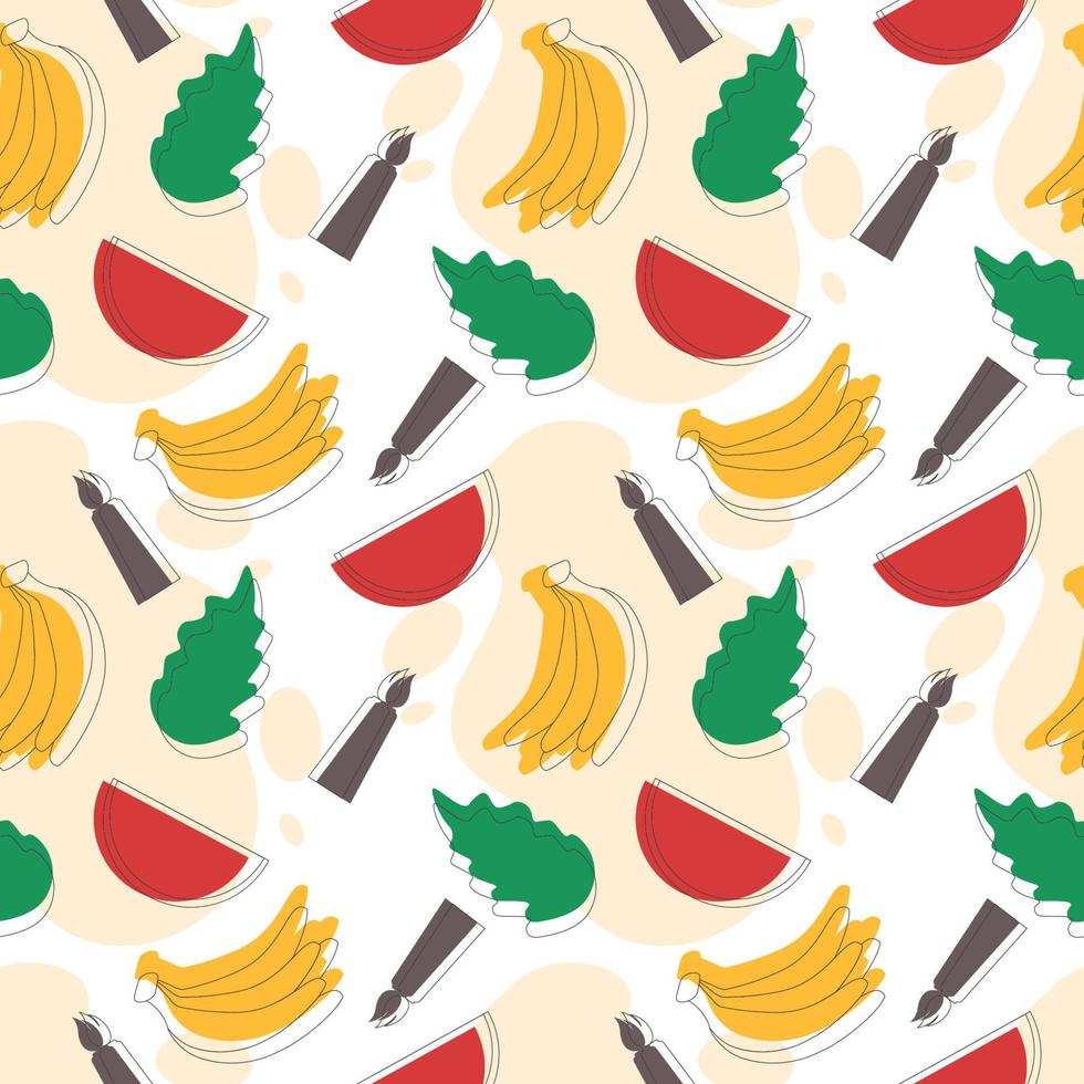 Happy Kwanzaa Holiday African Seamless Pattern Design with Festival Style Element on Template Hand Drawn Cartoon Flat Illustration vector