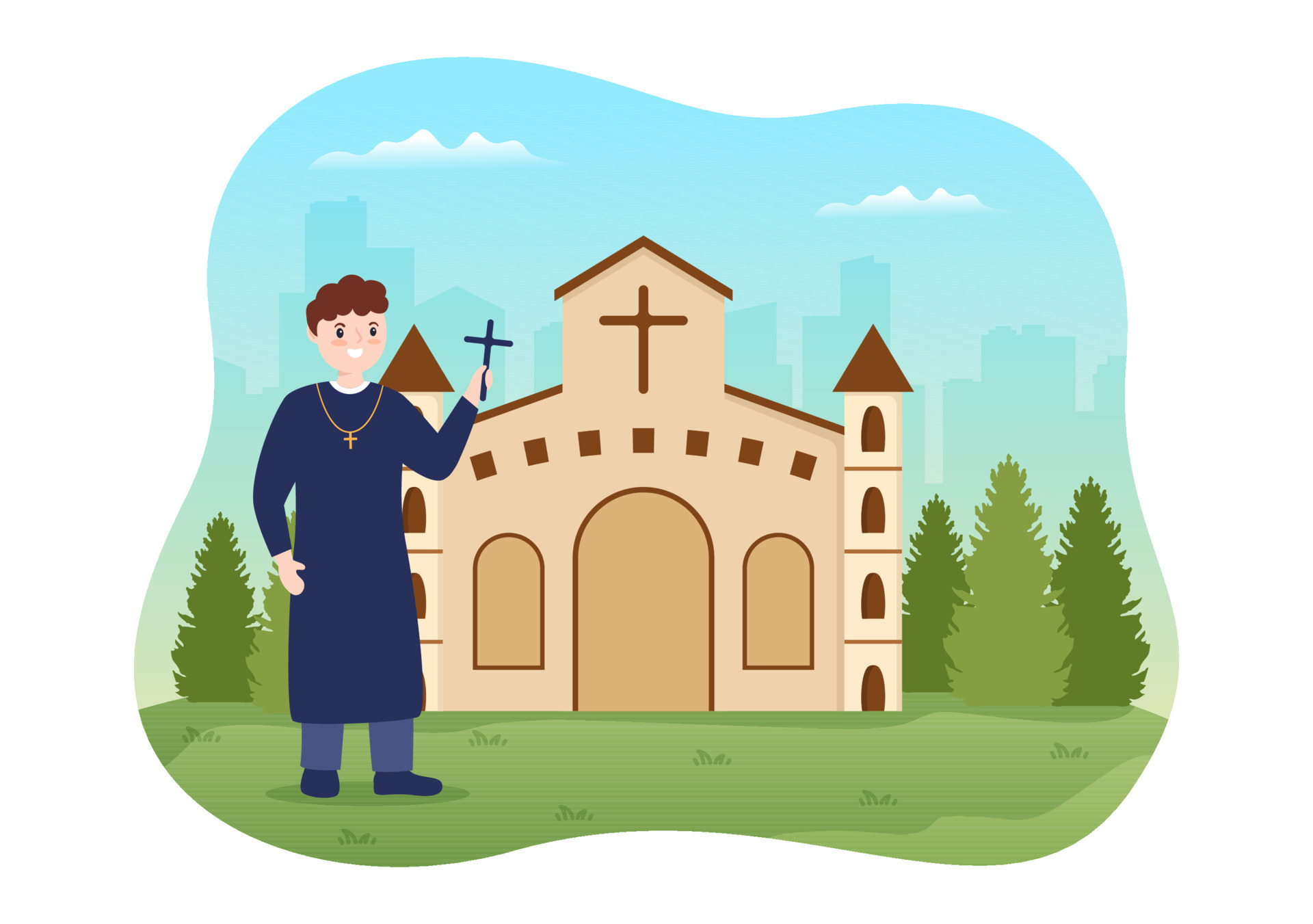 Pastor Dando Un Serm n De Dios En Sotana En Una Iglesia Cat lica Desde free-church-icon-vector-art-download-10-921-church-icon-icons