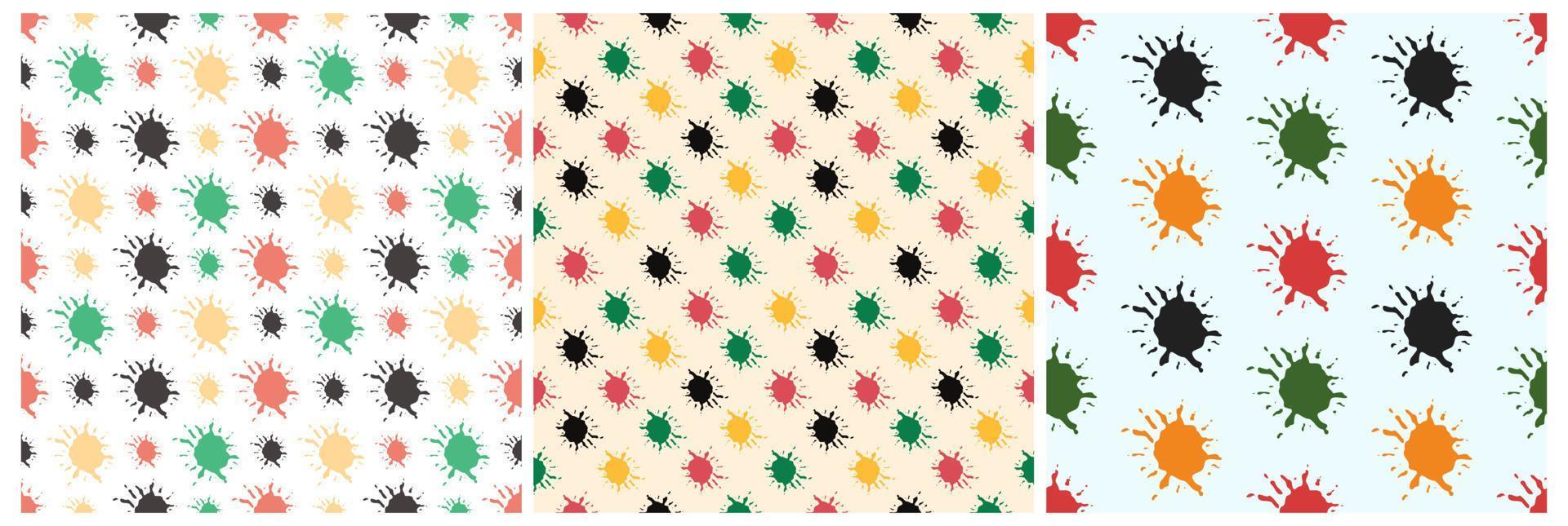 Set of Happy Kwanzaa Holiday African Seamless Pattern Design with Festival Style Element on Template Hand Drawn Cartoon Flat Illustration vector