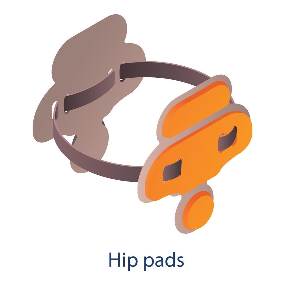 American football hip pads icon, isometric style vector