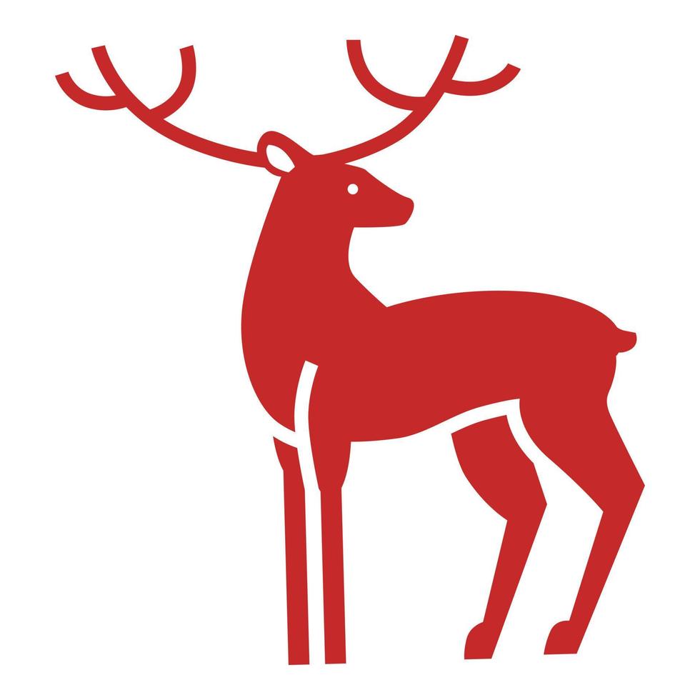 icono de ciervo de navidad, estilo simple vector