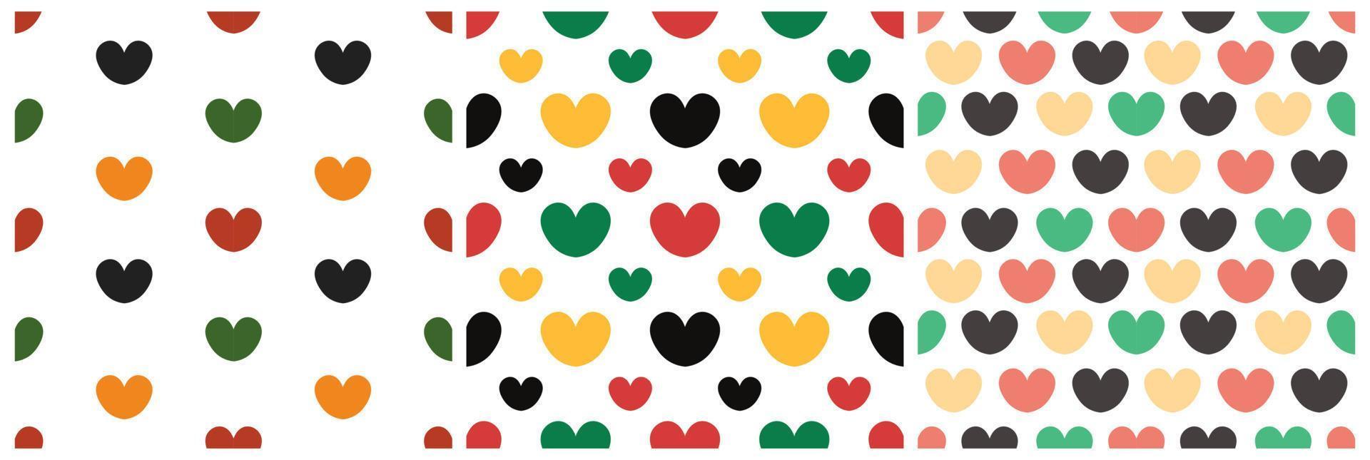 Set of Happy Kwanzaa Holiday African Seamless Pattern Design with Festival Style Element on Template Hand Drawn Cartoon Flat Illustration vector
