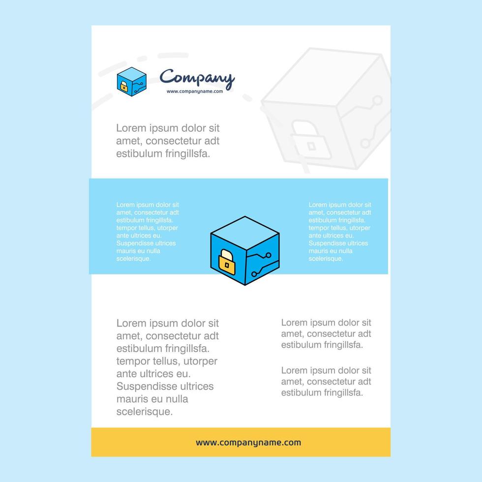 Template layout for Cube comany profile annual report presentations leaflet Brochure Vector Background