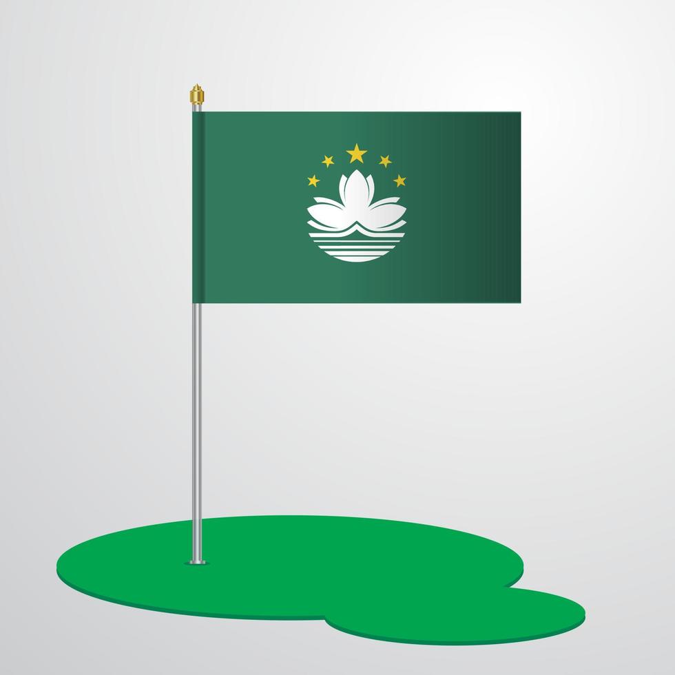 Macau Flag Pole vector