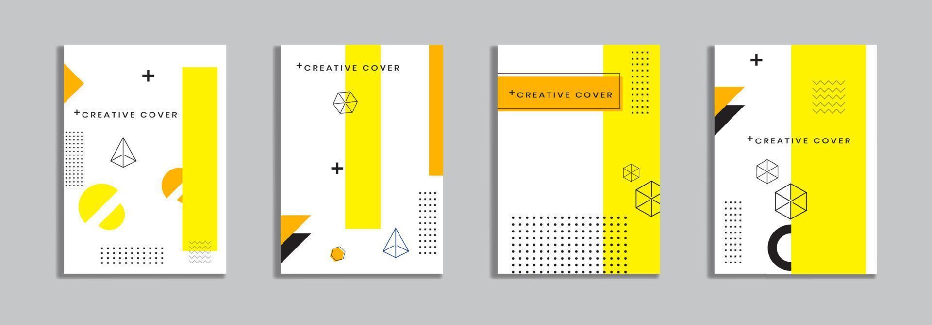 Cover design with memphis style. background of geometric shapes. minimal pattern. Can be used for banners, placards, posters, leaflets, etc. Vector template