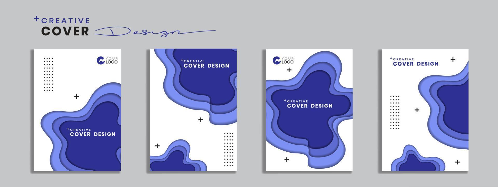 Paper cut style cover design. can be used for brochures, leaflets, magazines, banners, background annual reports. vector