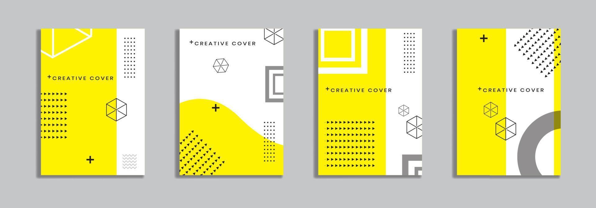 Cover design with memphis style. background of geometric shapes. minimal pattern. Can be used for banners, placards, posters, leaflets, etc. Vector template