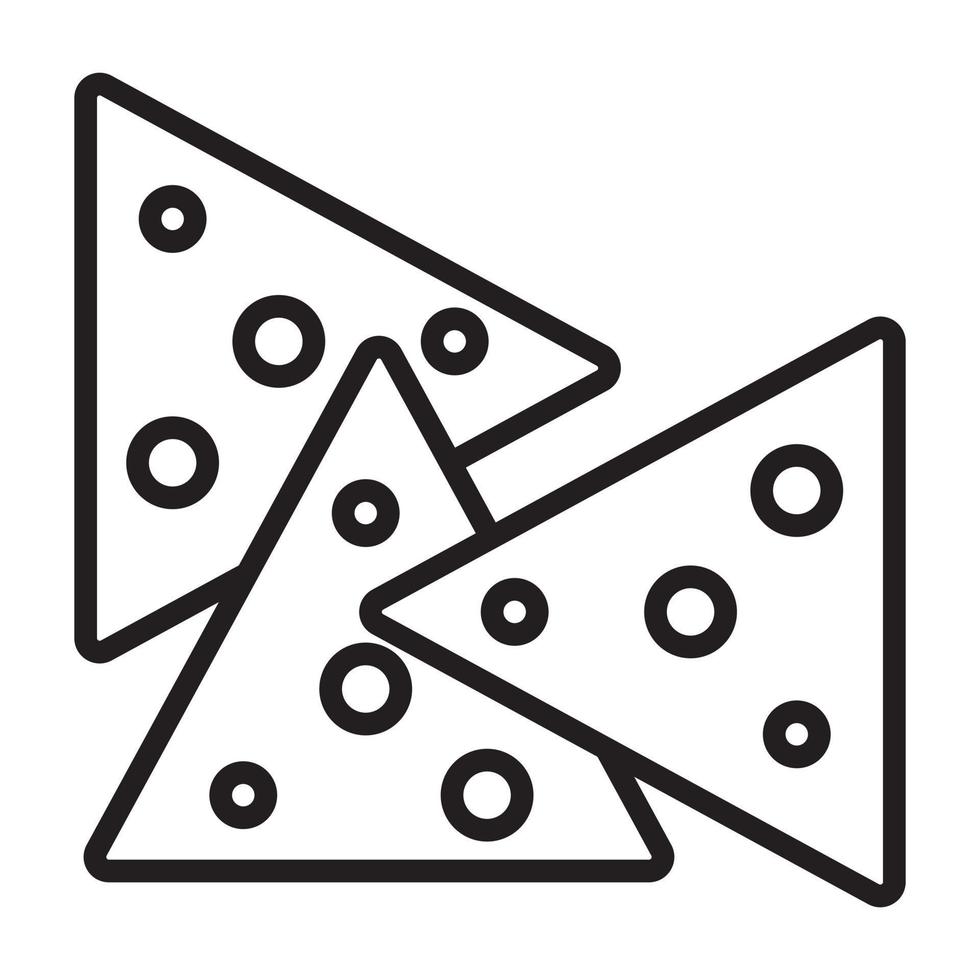 Corn tortilla chips line art vector icon for apps and websites