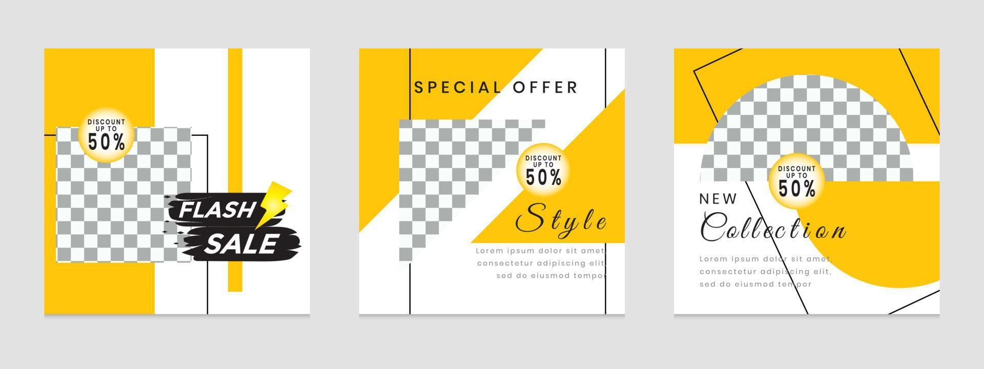 Editable social media templates, Instagram story collections and postal frame templates, layout designs, Mock-up for marketing promotions, covers, banners, backgrounds, square puzzles, vector elements