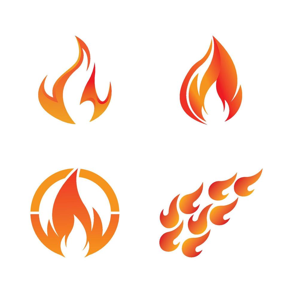 Fire logo design illustration and fire symbol vector