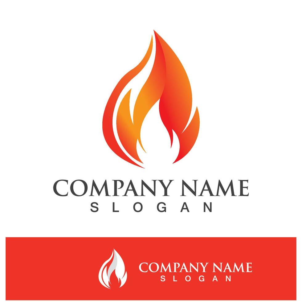 Fire logo design illustration and fire symbol vector