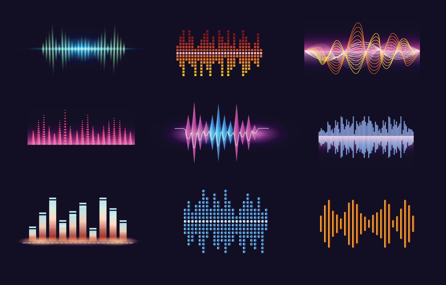 ondas de sonido arte vectorial