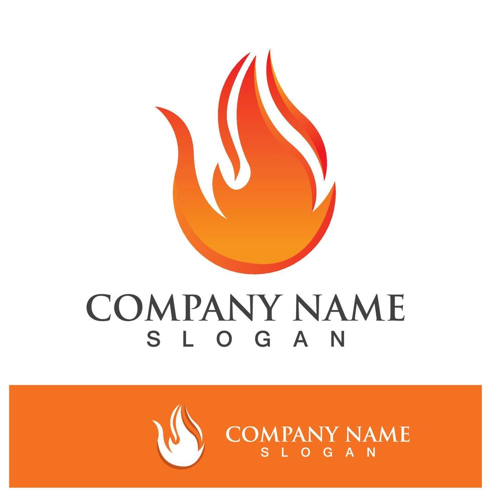 Fire logo design illustration and fire symbol vector
