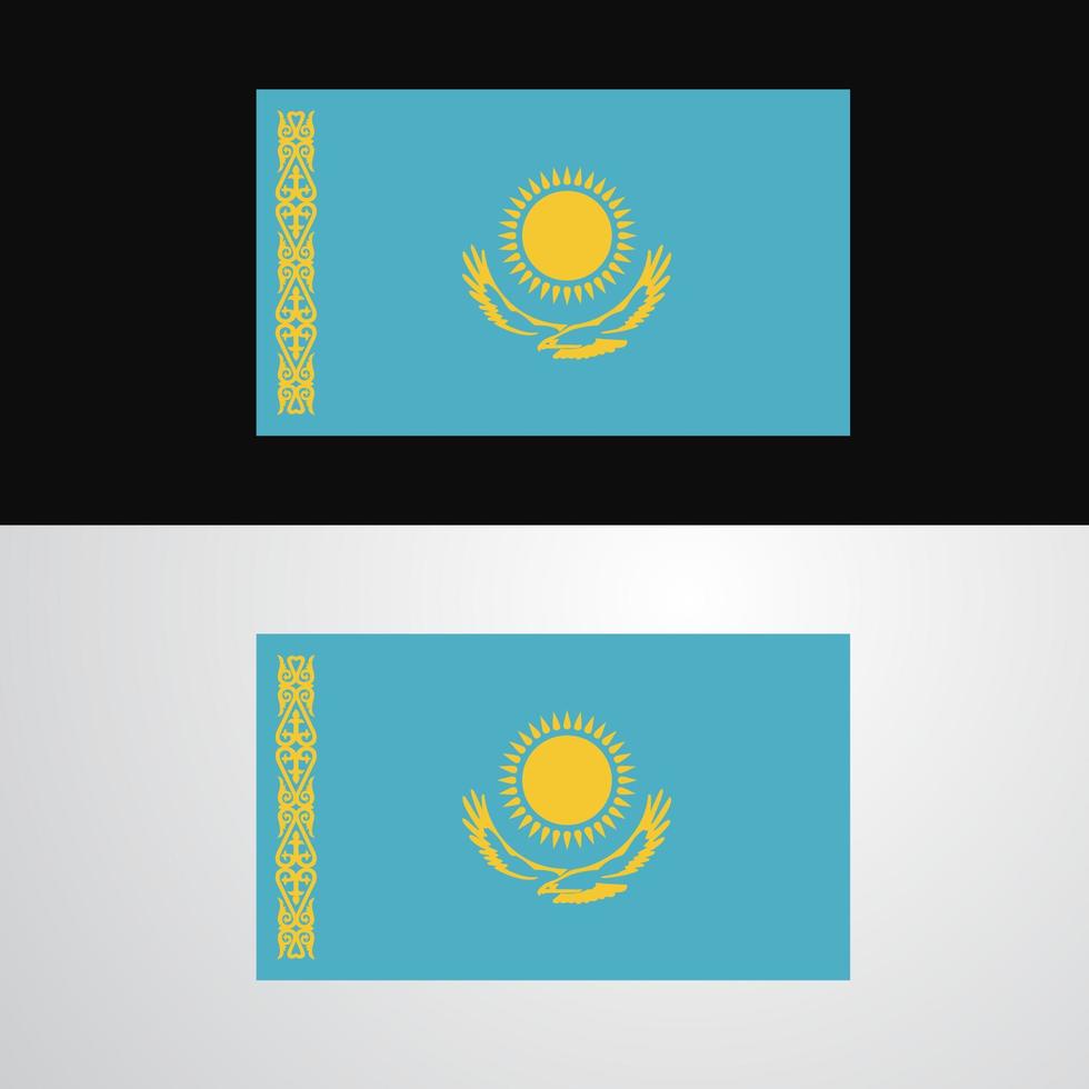 diseño de banner de bandera de kazajstán vector