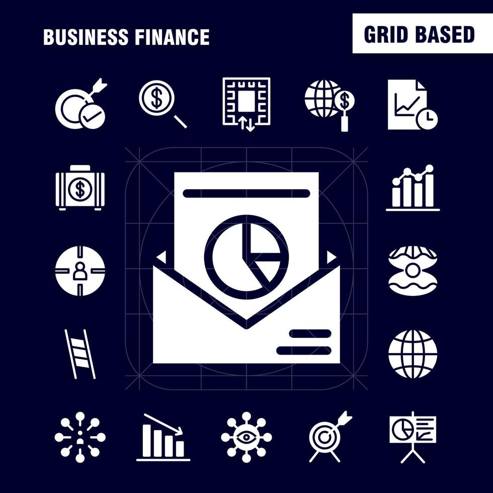 Business Finance Solid Glyph Icon Pack For Designers And Developers Icons Of Bag Briefcase Business Fashion Finance Business Eye Mission Vector