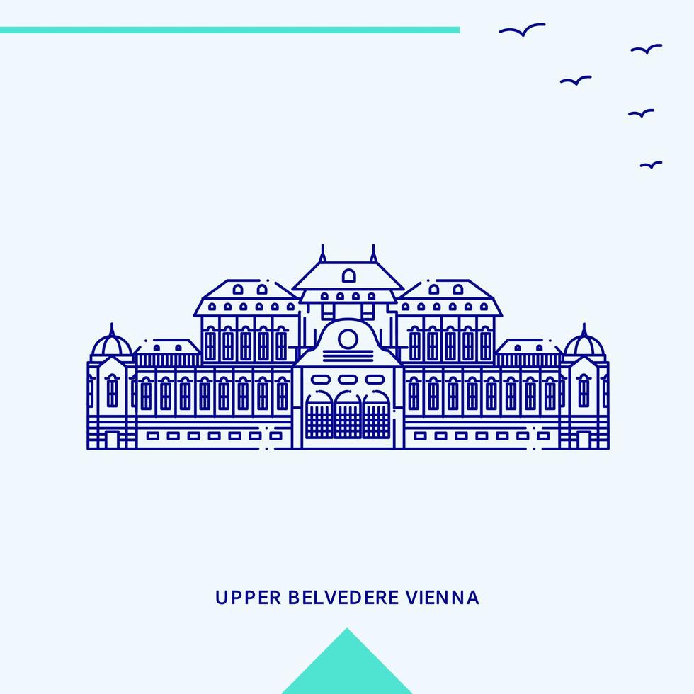 UPPER BELVEDERE VIENNA skyline vector illustration