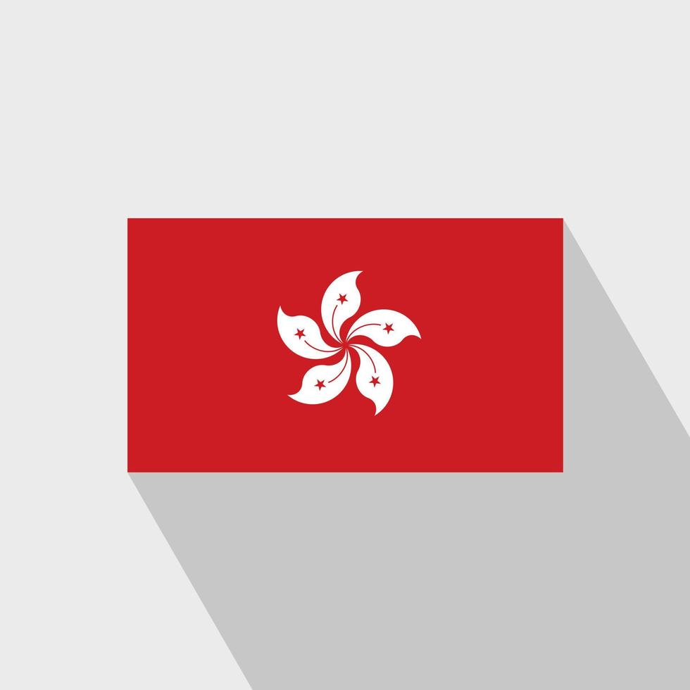 Hongkong flag Long Shadow design vector