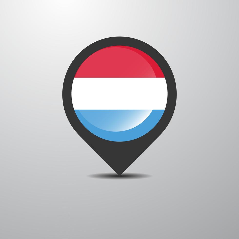 Luxembourg Map Pin vector