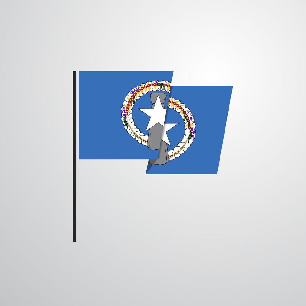 vector de diseño de bandera ondeante de islas mariana del norte