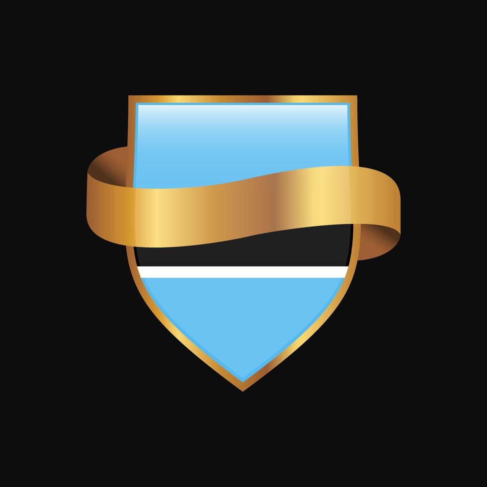 Botswana flag Golden badge design vector