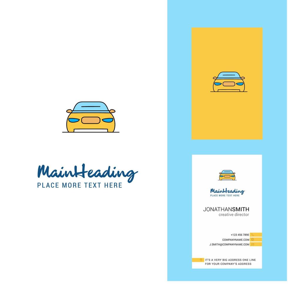 Car Creative Logo and business card vertical Design Vector