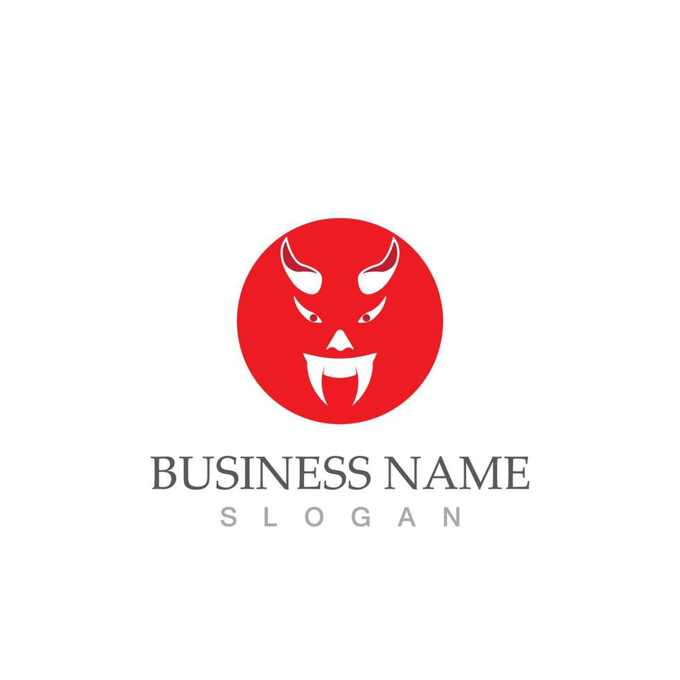 Devil logo vector design and symbol icon illustration