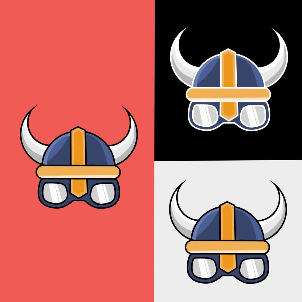 illustration vector of viking hat with glasses perfect for print,apparel,etc.