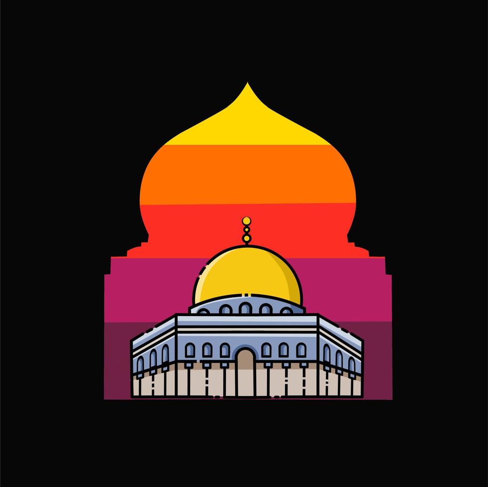 vector de ilustración del icono de jerusalén, forprint perfecto, etc.