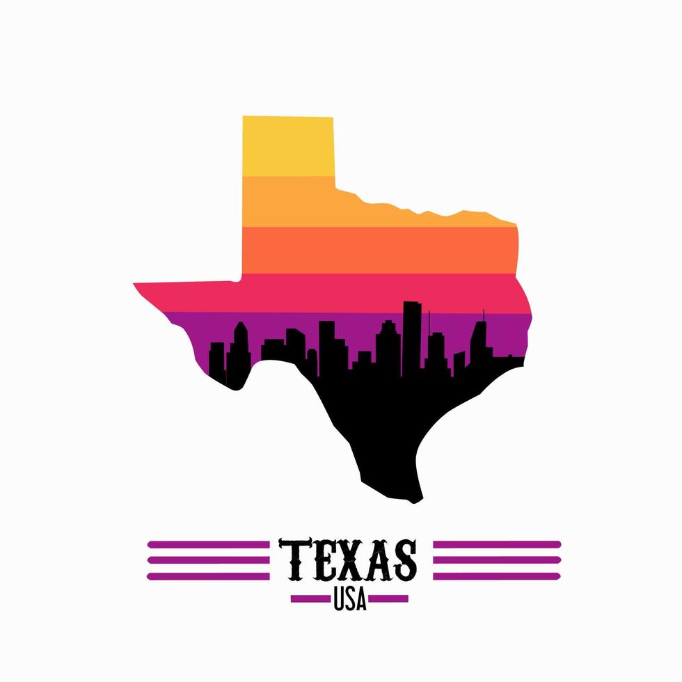 vector de ilustración del horizonte de la ciudad de texas perfecto para impresión, ropa, etc.