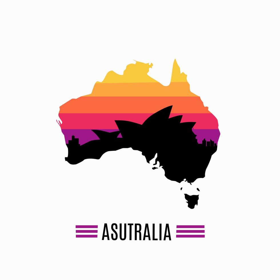 illustration vector of australia city skyline perfect for print,apparel,etc.