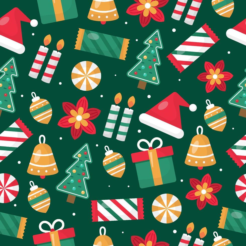 Christmas Elements Seamless Pattern vector