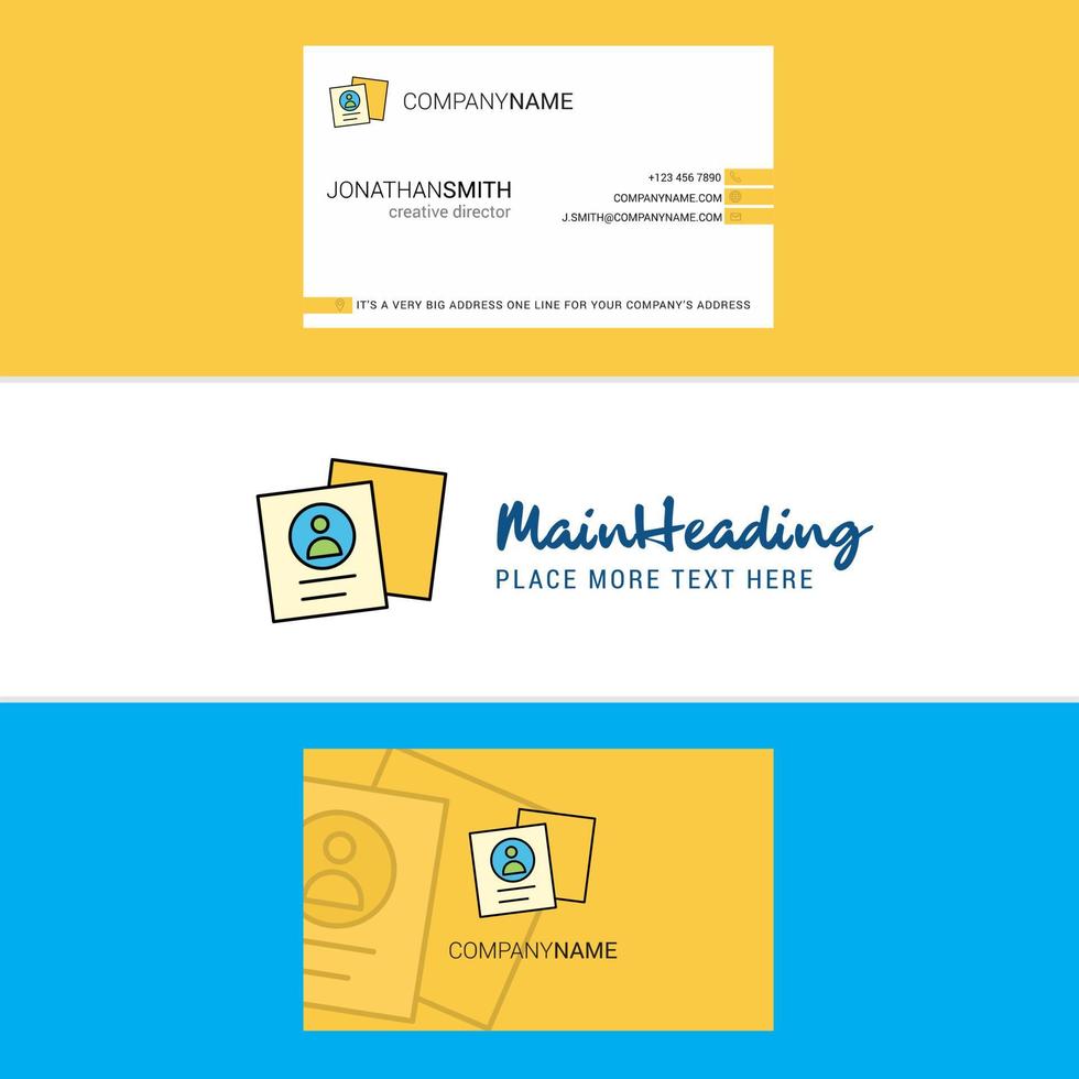 Beautiful Profile Logo and business card vertical Design Vector