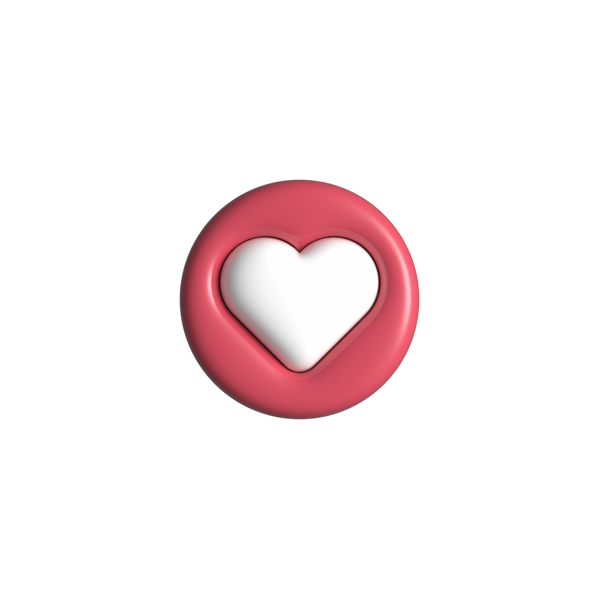 cool 3d heart icon. Isolated icon 14386147 PNG