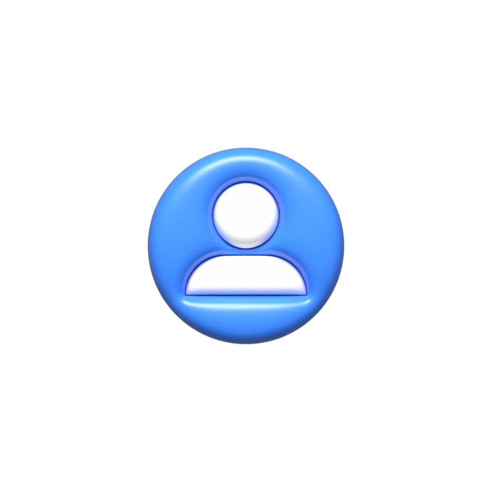 Icono de redes sociales de perfil 3D. icono aislado png