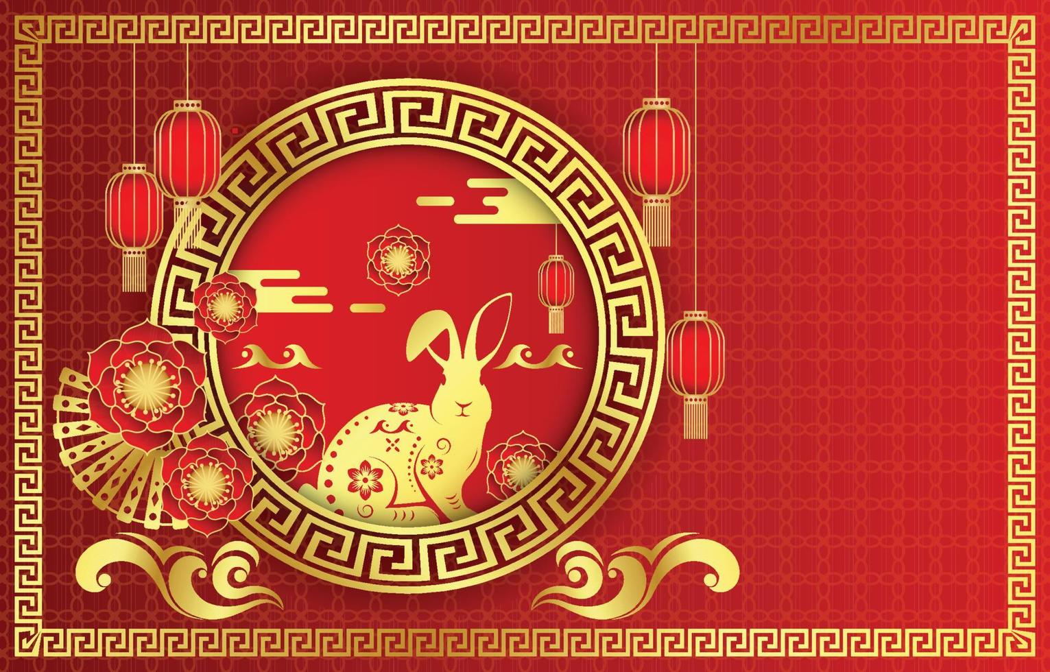 Chinese New Year 2023 Year of the Rabbit Background vector