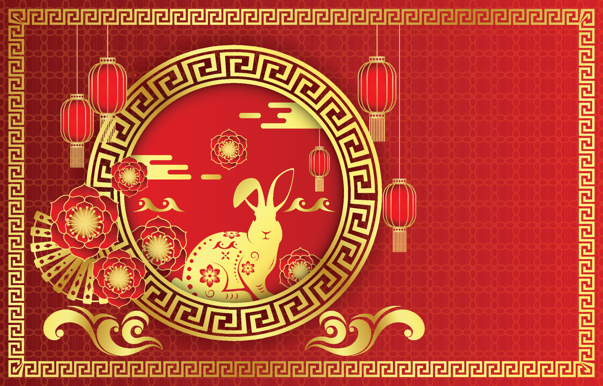 Chinese New Year of Rabbit 2023 Background 14285932 Vector Art at Vecteezy