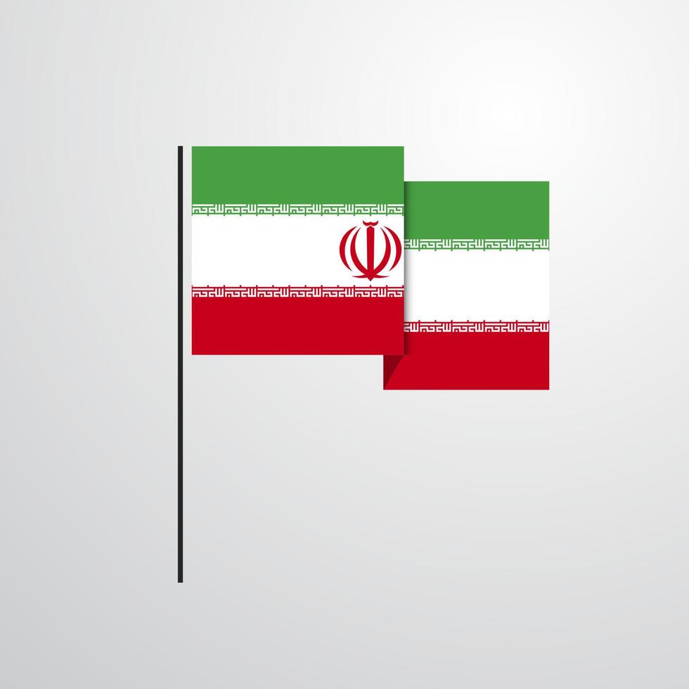 Iran waving Flag design vector