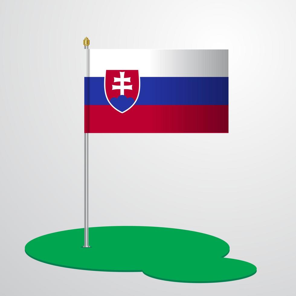 Slovakia Flag Pole vector