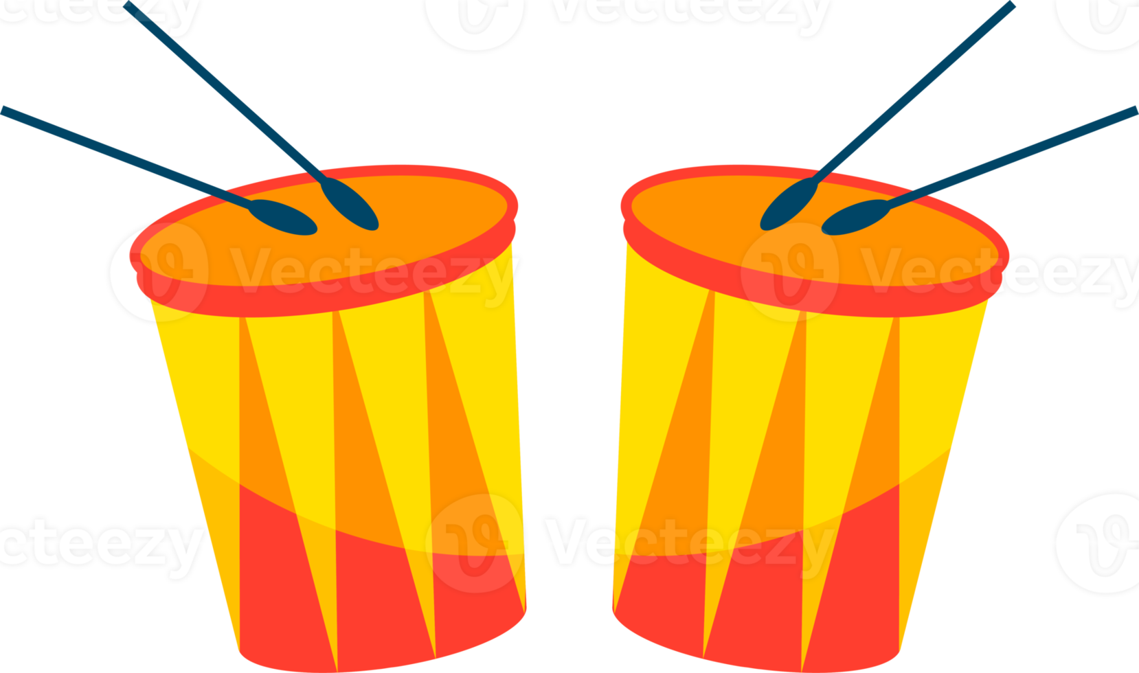 Bright drums. Illustration png