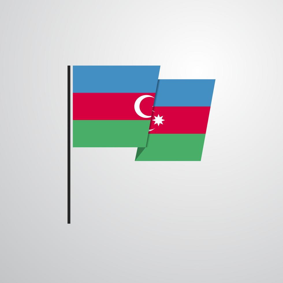 vector de diseño de bandera ondeante de azerbaiyán