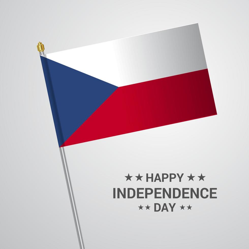 Czech Republic Independence day typographic design with flag vector