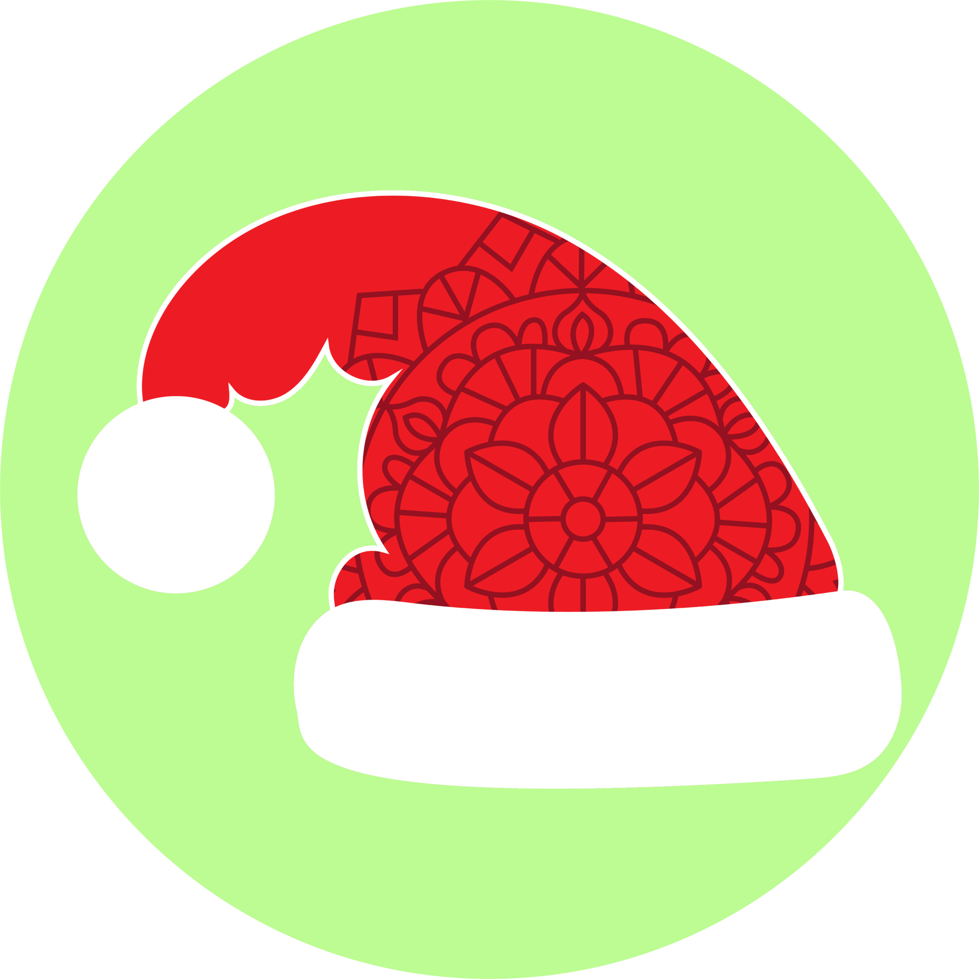 Red hat with a Christmas pattern Santa Claus. 14386275 PNG