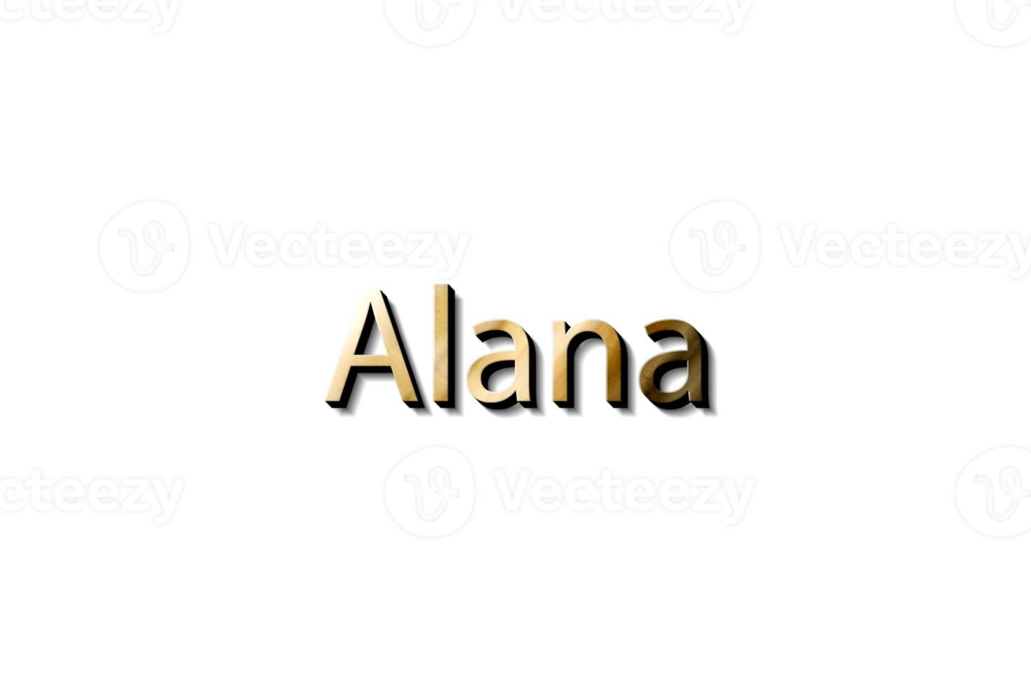 alana texto maqueta nombre 3d png