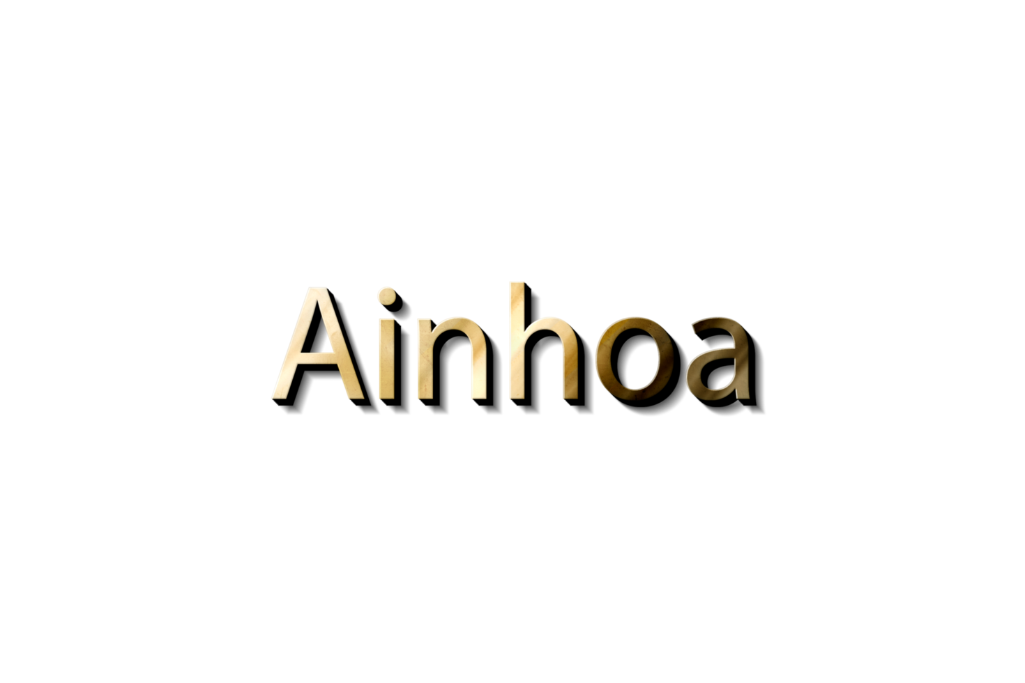 ainhoa 3d namn attrapp svart och guld png