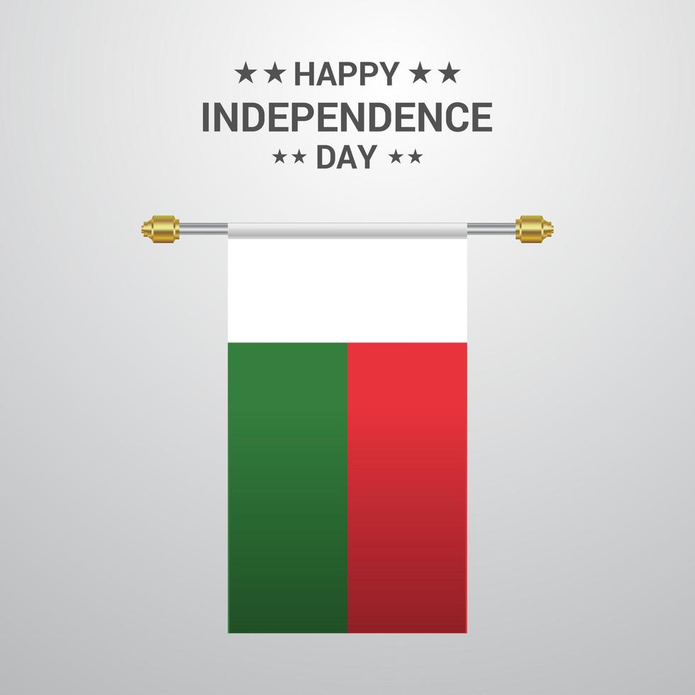 Madgascar Independence day hanging flag background vector