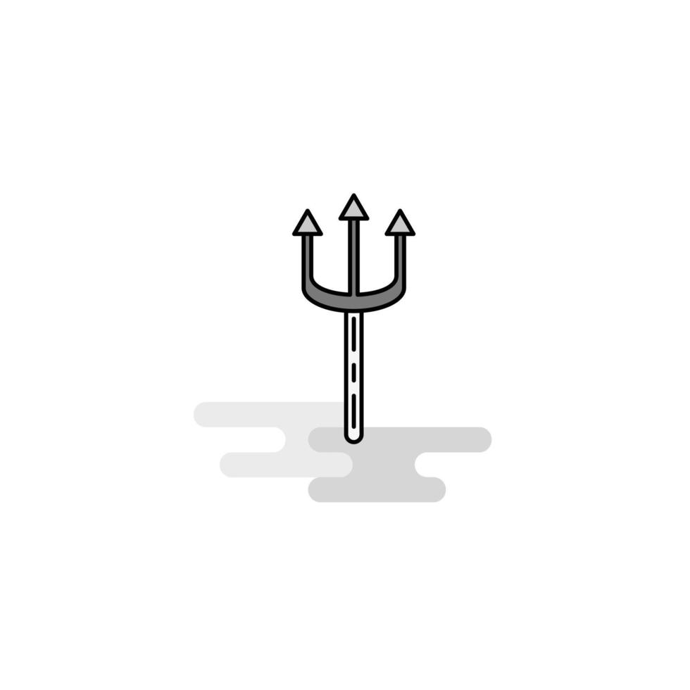 Trident Web Icon Flat Line Filled Gray Icon Vector