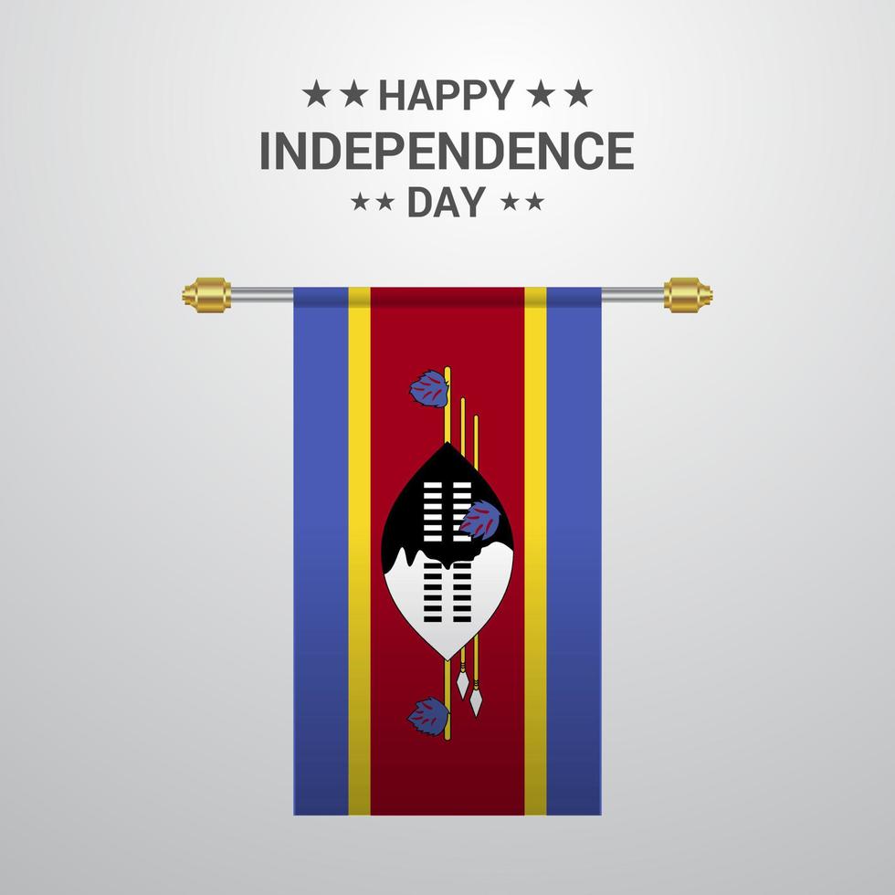 Swaziland Independence day hanging flag background vector