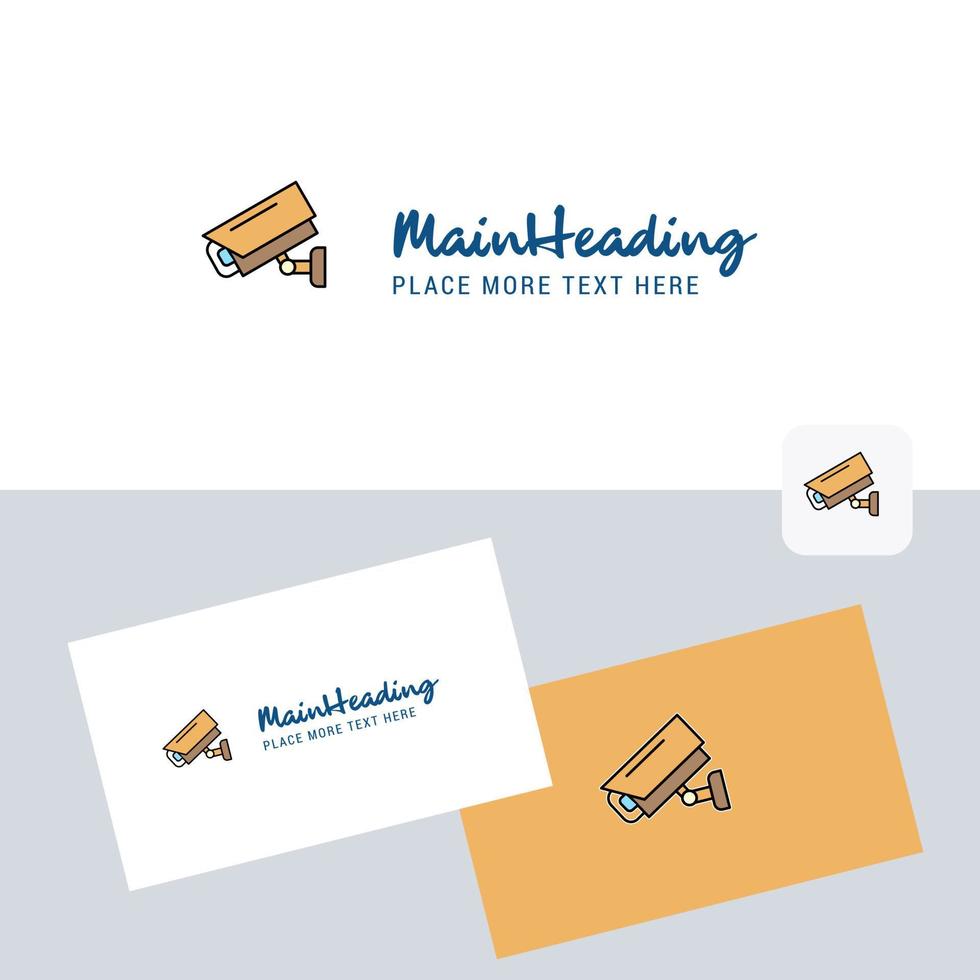 CCTV camera vector logotype with business card template Elegant corporate identity Vector