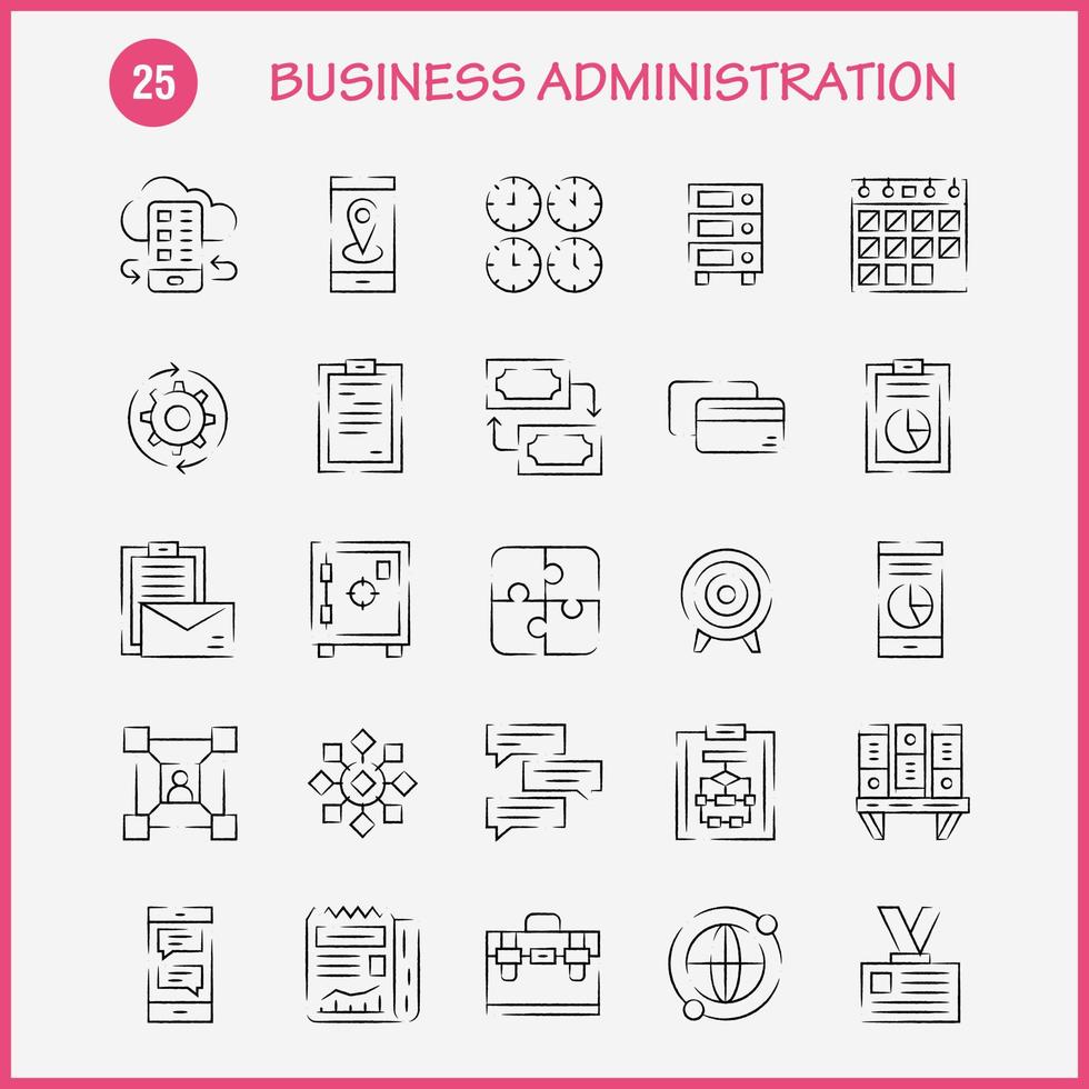 paquete de iconos dibujados a mano de negocios para diseñadores y desarrolladores vector